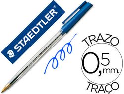 Boligrafo Staedtler Stick Azul con Capuchon