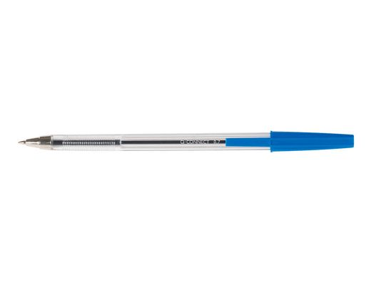 Boligrafo Transparente Q-Connect Azul Medio Kf26039