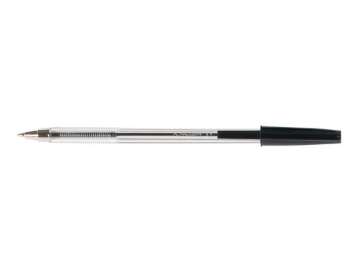 Boligrafo Transparente Q-Connect Negro Medio Kf26040