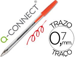Boligrafo Transparente Q-Connect Rojo Medio Kf26041