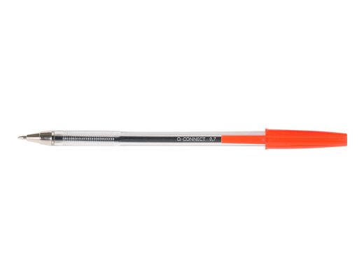 Boligrafo Transparente Q-Connect Rojo Medio Kf26041