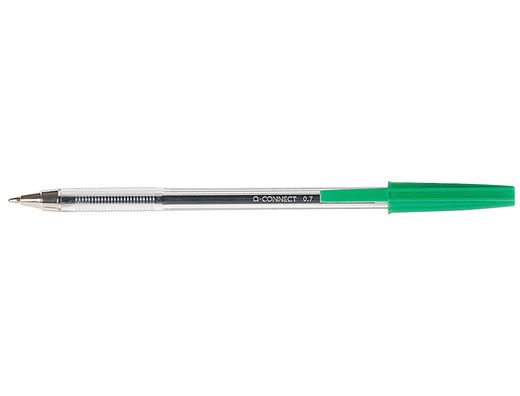 Boligrafo Transparente Q-Connect Verde Medio Kf01043