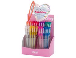 Boligrafo uni ball um-120 signo 0,7 mm tinta gel expositor de 48 colores con purpurina