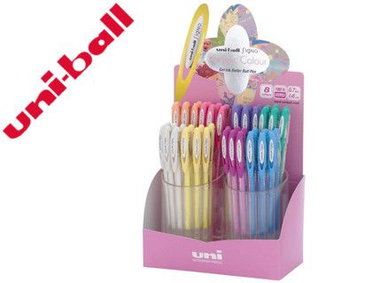 Boligrafo Uni Ball Um-120 Signo 0,7 mm Tinta Gel Expositor de 48 Colores Pastel