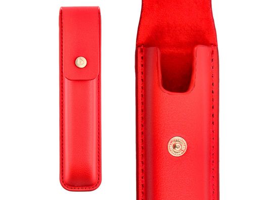 Boligrafo y estuche belius passion dor aluminio textura cepillada color rojo y dorado tinta azul caja de diseño