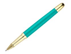 Boligrafo y estuche belius soiree color art deco turquesa y dorado tinta azul caja de diseño