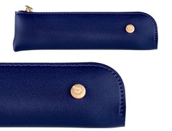 Boligrafo y estuche belius soiree color azul marino y dorado tinta azul caja de diseño