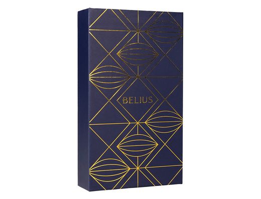 Boligrafo y estuche belius soiree color azul marino y dorado tinta azul caja de diseño
