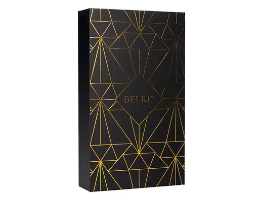 Boligrafo y estuche belius soiree color negro y dorado tinta azul caja de diseño