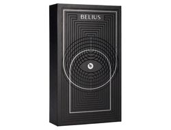 Boligrafo y estuche belius turbo aluminio textura punteada negro y plateado tinta azul caja de diseño