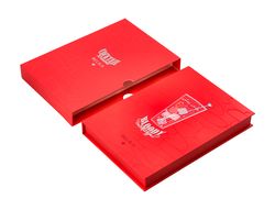 Boligrafo y wallet belius cocktails bloody mary aluminiorojo plateado relieve tinta color azul caja de diseńo