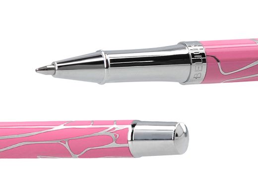 Boligrafo y wallet belius cocktails cosmopolitan aluminio rosa plateado relievetinta color azul caja diseńo