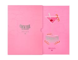 Boligrafo y wallet belius cocktails cosmopolitan aluminio rosa plateado relievetinta color azul caja diseńo