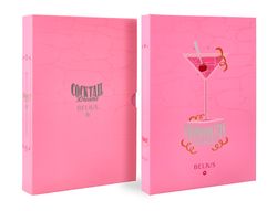 Boligrafo y wallet belius cocktails cosmopolitan aluminio rosa plateado relievetinta color azul caja diseńo