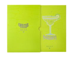 Boligrafo y wallet belius cocktails margarita aluminio verde lima plateado relieve tinta color azul caja de