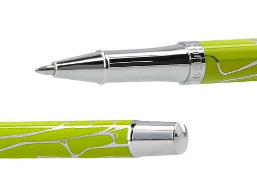 Boligrafo y wallet belius cocktails margarita aluminio verde lima plateado relieve tinta color azul caja de