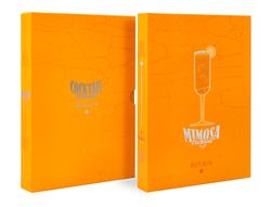 Boligrafo y wallet belius cocktails mimosa aluminio naranja plateado relieve tintacolor azul caja de diseńo