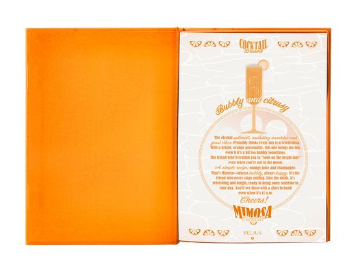 Boligrafo y wallet belius cocktails mimosa aluminio naranja plateado relieve tintacolor azul caja de diseńo