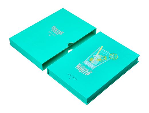Boligrafo y wallet belius cocktails mojito aluminio verde plateado relieve tinta color azul caja de diseńo