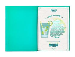 Boligrafo y wallet belius cocktails mojito aluminio verde plateado relieve tinta color azul caja de diseńo