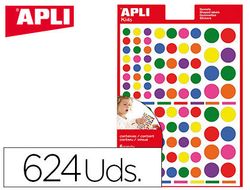 Bolsa 6 hojas de gomets (624u.) adhesivo removible 160x217mm Apli 12970