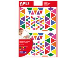 Bolsa 6 hojas de gomets triangular (720u.) 160x217mm Apli 13239