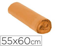 Bolsa Basura Domestica Naranja con Autocierre 55 X 60 cm Rollo de 15 Bolsas