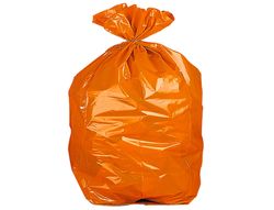Bolsa Basura Domestica Naranja con Autocierre 55 X 60 cm Rollo de 15 Bolsas