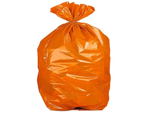 Bolsa Basura Domestica Naranja con Autocierre 55 X 60 cm Rollo de 15 Bolsas