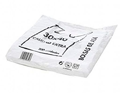Bolsa camiseta reciclada 70% blanca 50 mc 35x50 cm apta legislacion de bolsas 2021