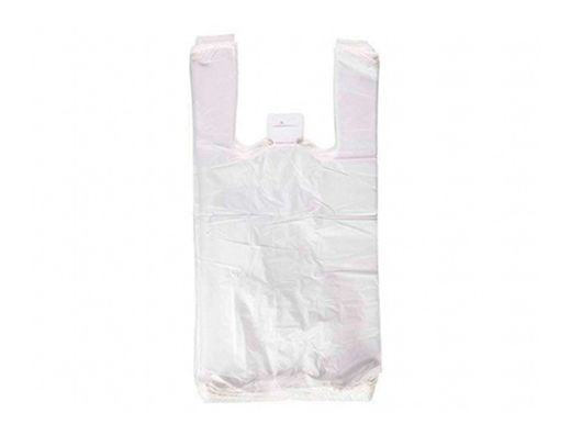 Bolsa camiseta reciclada 70% blanca 50 mc 35x50 cm apta legislacion de bolsas 2021