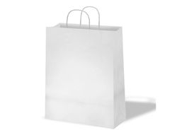 Bolsa de papel basika celulosa blanco asa retorcida tamaño "l" 320x140x400 mm