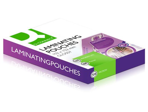 Bolsa de plastificar q-connect 102 x 152 mm 125 mc carnet de futbol caja de 100 unidades