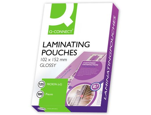 Bolsa de plastificar q-connect 102 x 152 mm 125 mc carnet de futbol caja de 100 unidades
