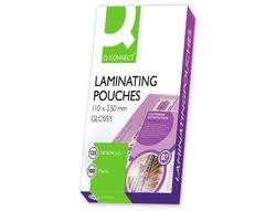 Bolsa de plastificar q-connect 110 x 230 mm 125 mc carnet de conducir caja de 100 unidades