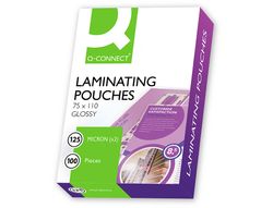 Bolsa de plastificar q-connect 110 x 75 mm 125 mc carnet de identidad caja de 100 unidades