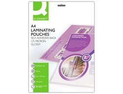 Bolsa de plastificar q-connect 303 x 216 mm 125 mc din a4 autoadhesivas caja de 25 unidades