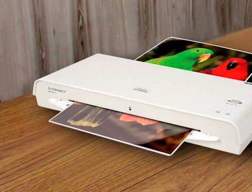 Bolsa de plastificar q-connect 303 x 216 mm 80 mc din a4 caja de 100 unidades