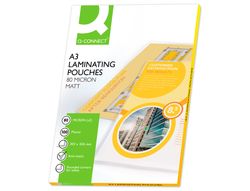 Bolsa de plastificar q-connect 303 x 426 mm 80 mc din a3 mate caja de 100 unidades
