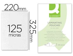 Bolsa de plastificar q-connect 325 x 220 mm 125mc folio caja de 100 unidades