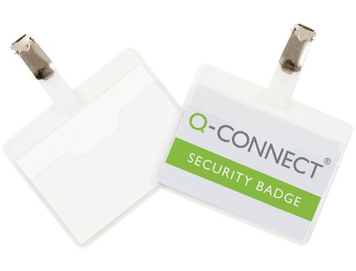 Bolsa de plastificar q-connect 67 x 98 mm 125 mc con clip para tarjetas de visita caja de 25 unidades