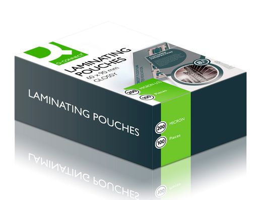 Bolsa de plastificar q-connect 90 x 60 mm 200 mc carnet de nif caja de 100 unidades