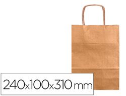 Bolsa kraft q-connect natural asa retorcida 240x100x310 mm