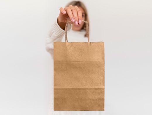 Bolsa Kraft Q-Connect Natural Asa Retorcida 270X120X360 Mm