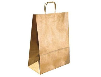 Bolsa kraft q-connect oro asa retorcida 240x100x310 mm