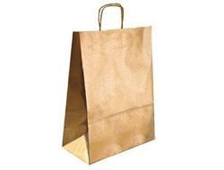 Bolsa kraft q-connect oro asa retorcida 270x120x360 mm
