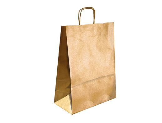 Bolsa kraft q-connect oro asa retorcida 270x120x360 mm
