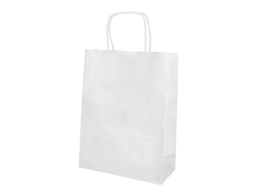 Bolsa papel q-connect celulosa blanco l con asa retorcida 320x400x14 mm