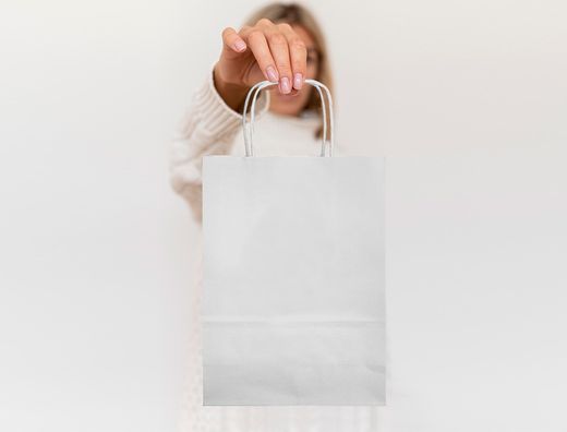 Bolsa papel q-connect celulosa blanco s con asa retorcida 240x320x10 mm