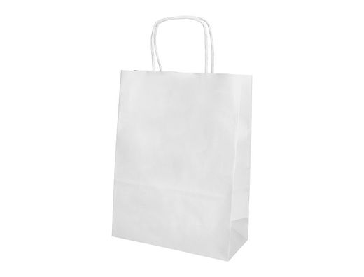 Bolsa papel q-connect celulosa blanco xs con asa retorcida 180x240x80 mm